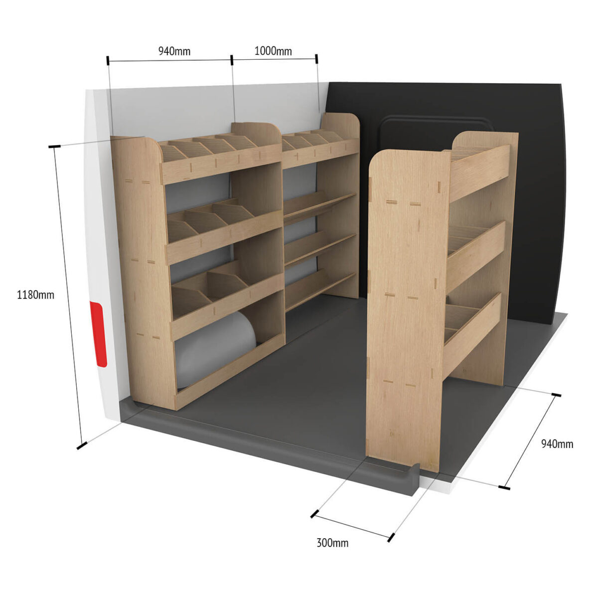 Citroen Dispatch M (L2) 2016+ Estanterías triples con caja de herramientas estantería - Imagen 5