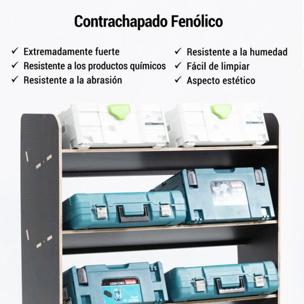 Estanterías Ford Transit Custom L2 2013-23 Estanterías Triples con Caja de Herramientas Furgoneta – Tablero Fenólico - Imagen 8