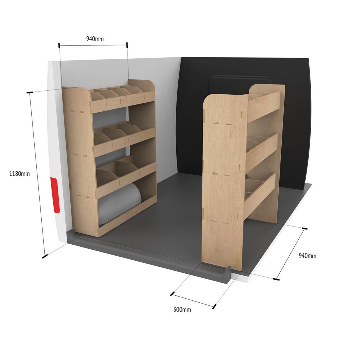 Nissan Primastar L1 2001-14 Estanterías dobles traseras - Imagen 8